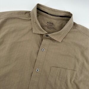 Kuhl Mens XL Short Sleeve Button Down‎ Shirt Hiking Casual Khaki Tan